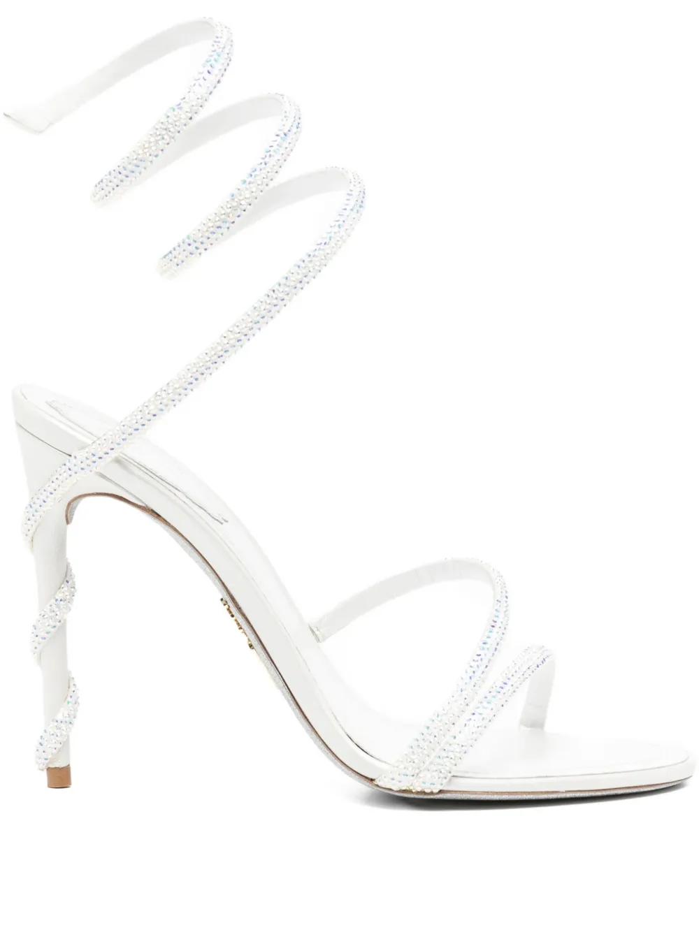 René Caovilla 120mm spiral-embellished sandals White