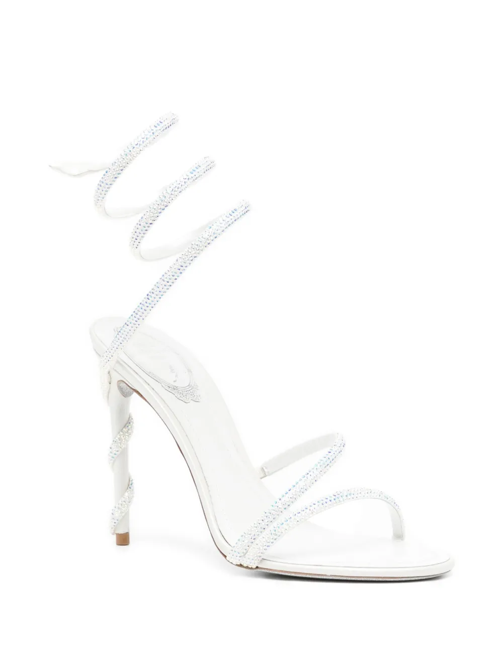 René Caovilla 120mm spiral-embellished sandals White