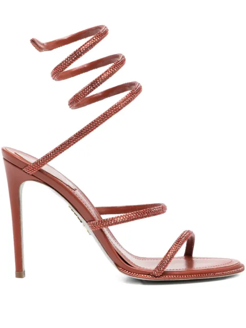 René Caovilla 110mm crystal-embellished spiral-wrap sandals
