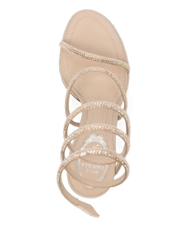 RENE CAOVILLA サンダル Jeweled Chandelier Pearl Gray Slider Sandal 80 | Rene Caovilla®