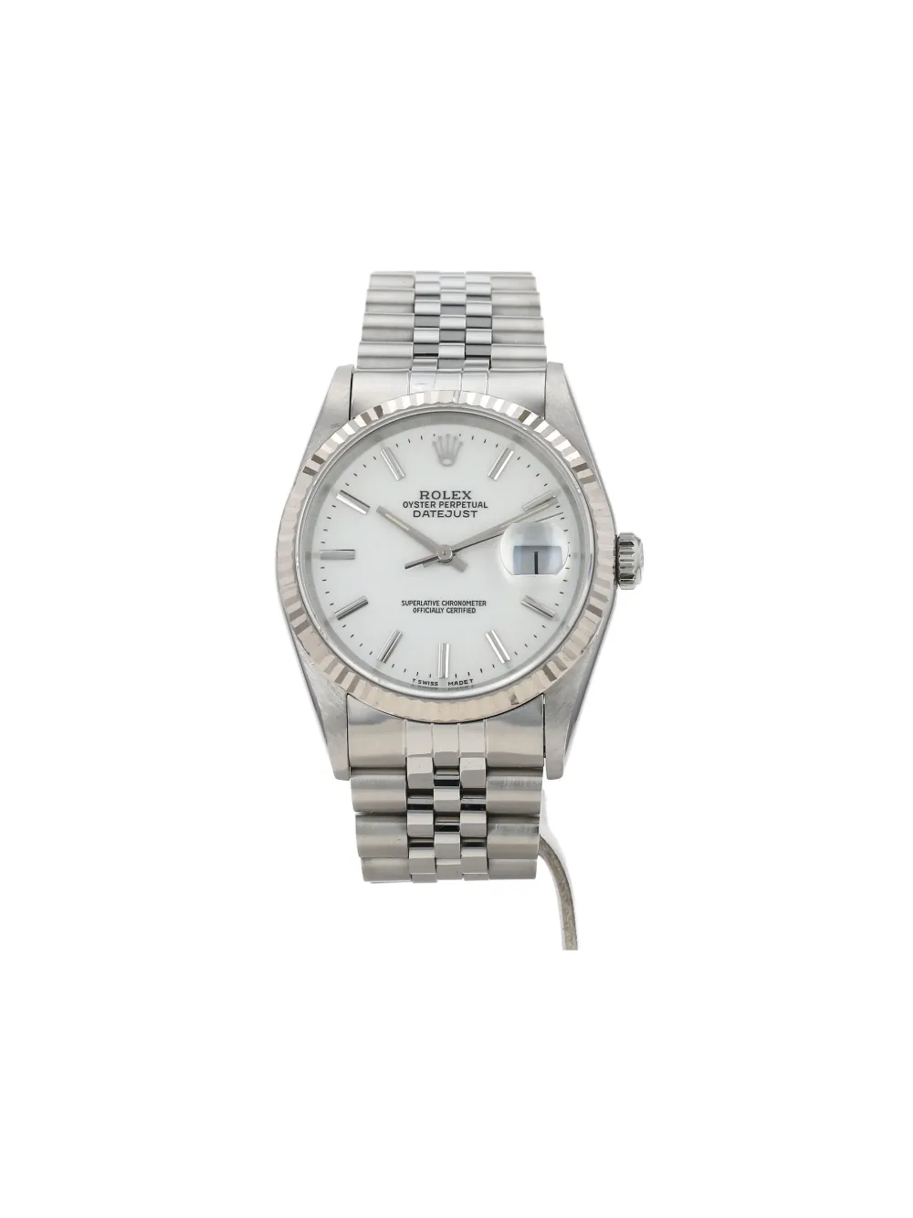 Rolex 1997 オイスター パーペチュアル デイトジャスト 36mm - ホワイト Rolex 1997 オイスター パーペチュアル デイトジャスト 36mm - ホワイト
