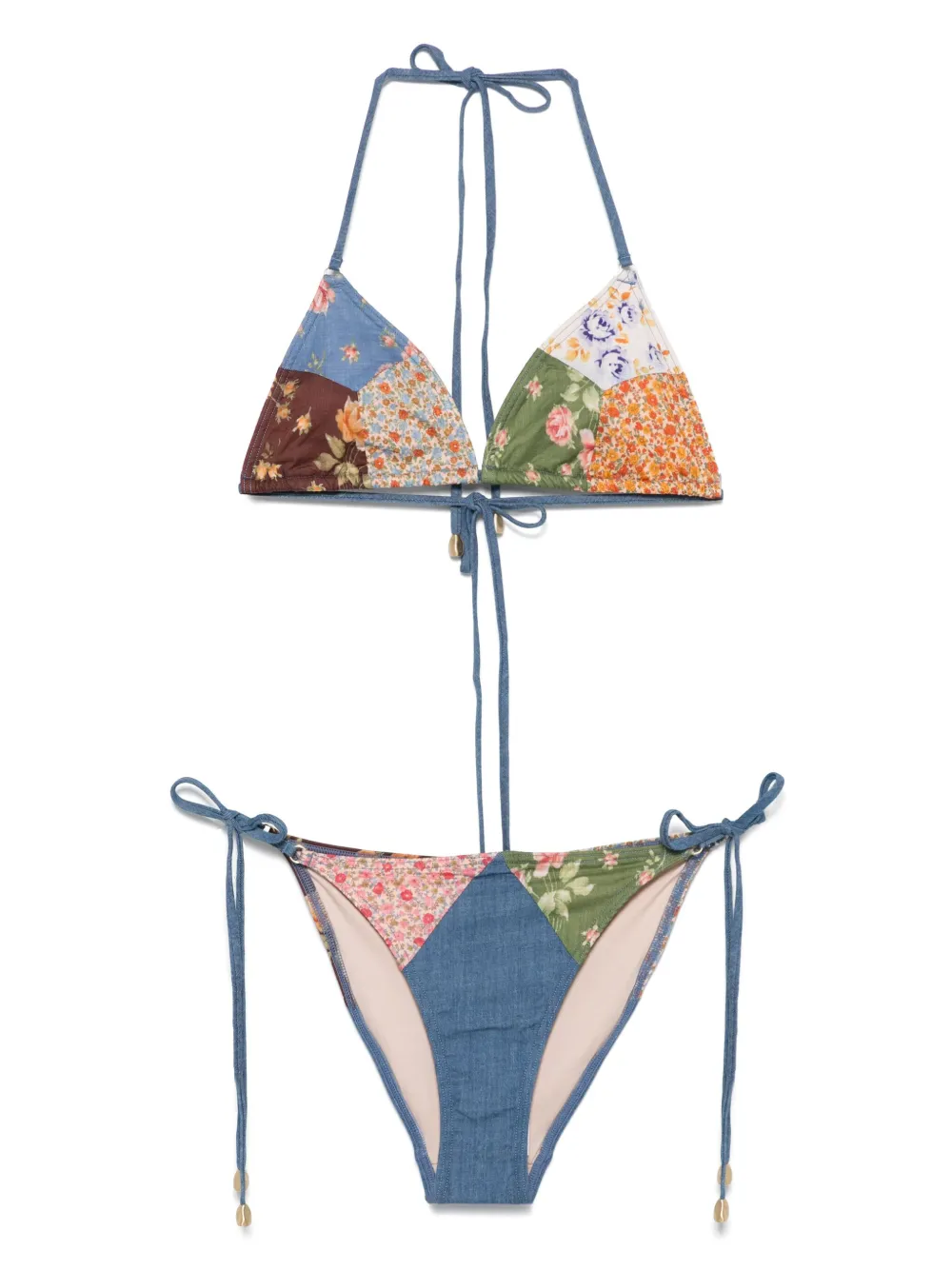 ZIMMERMANN patchwork-print bikini set | Blue | Image 1
