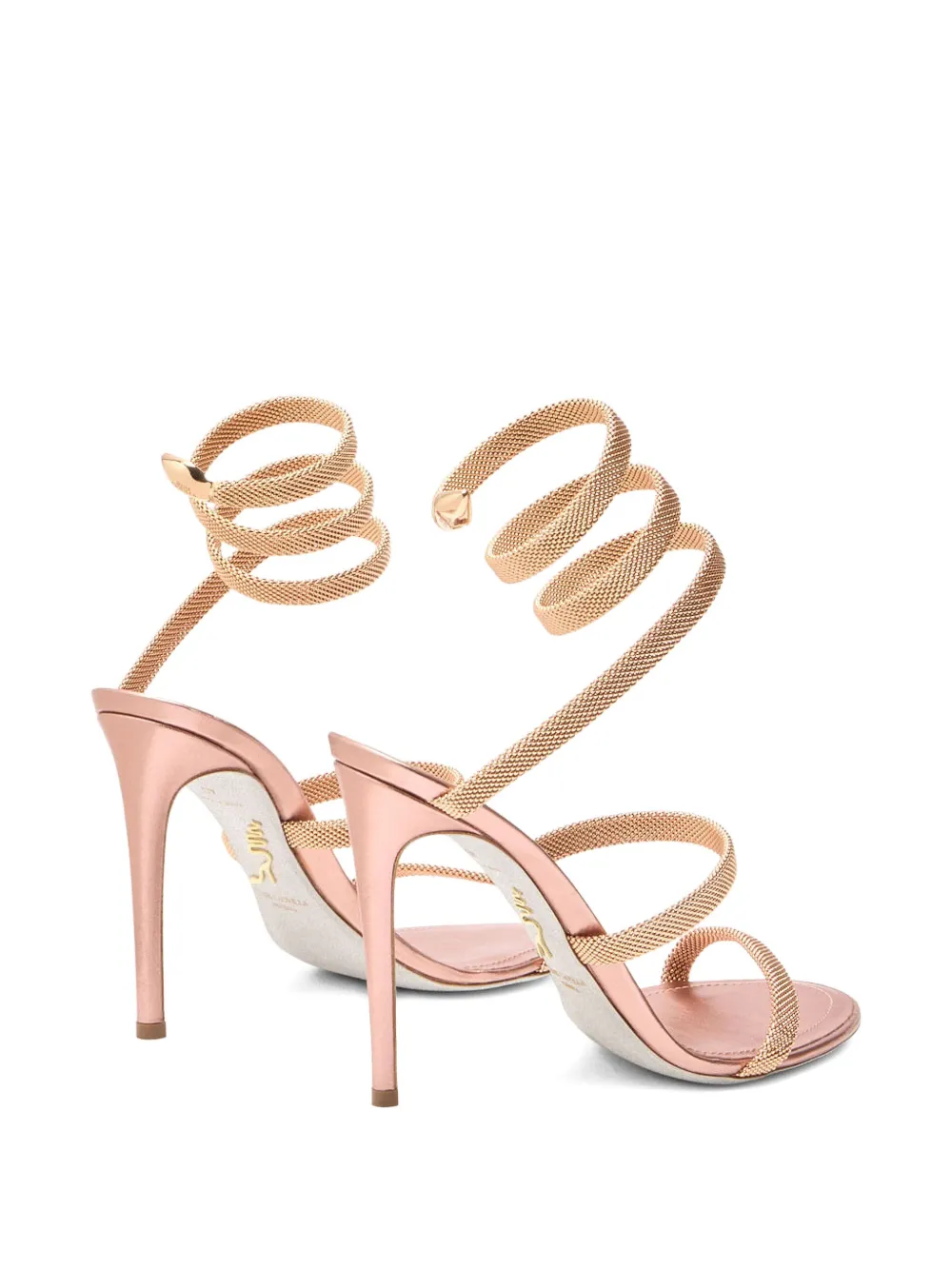 René Caovilla Juniper 105 mm sandalen Goud