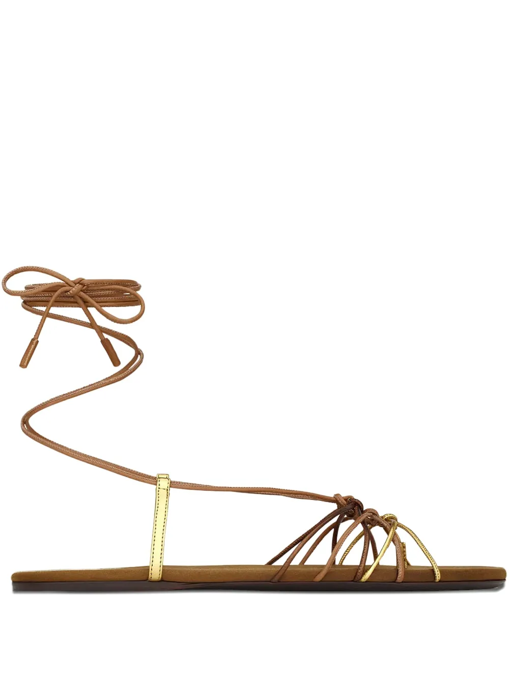 Saint Laurent Sandalen met bandjes Bruin