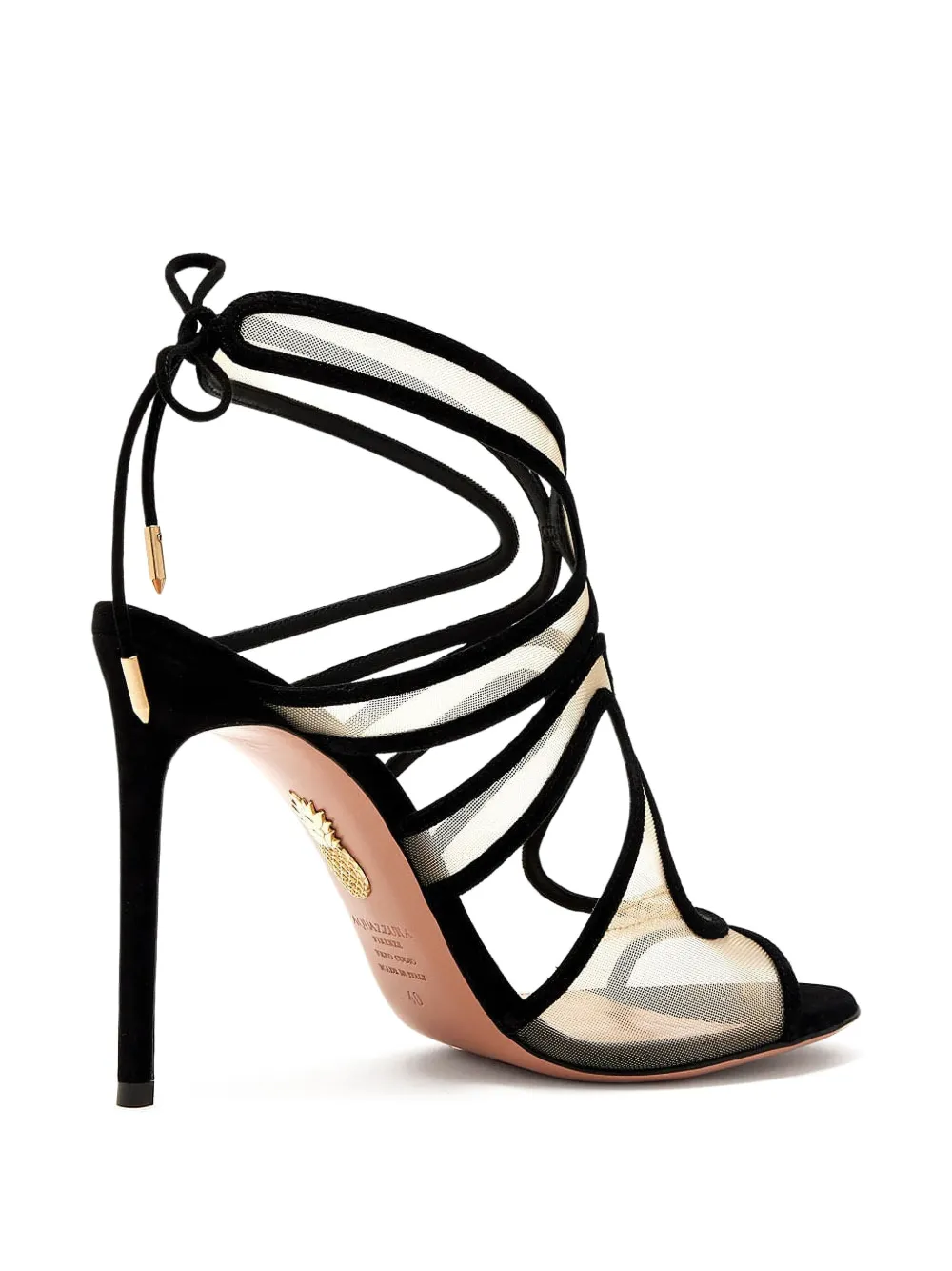 Aquazzura 130mm Shear Plateau sandals Black
