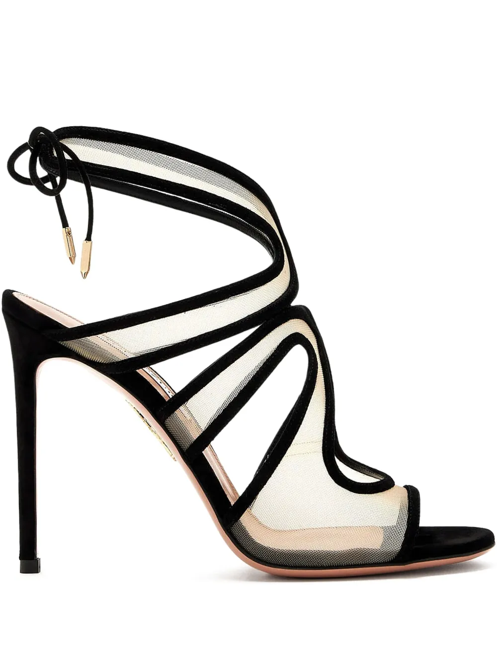 Aquazzura 130mm Shear Plateau sandals Black