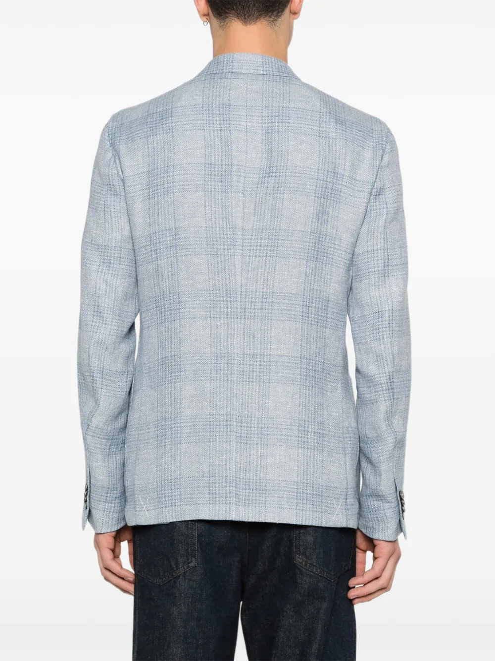 Zegna Geruite blazer Blauw