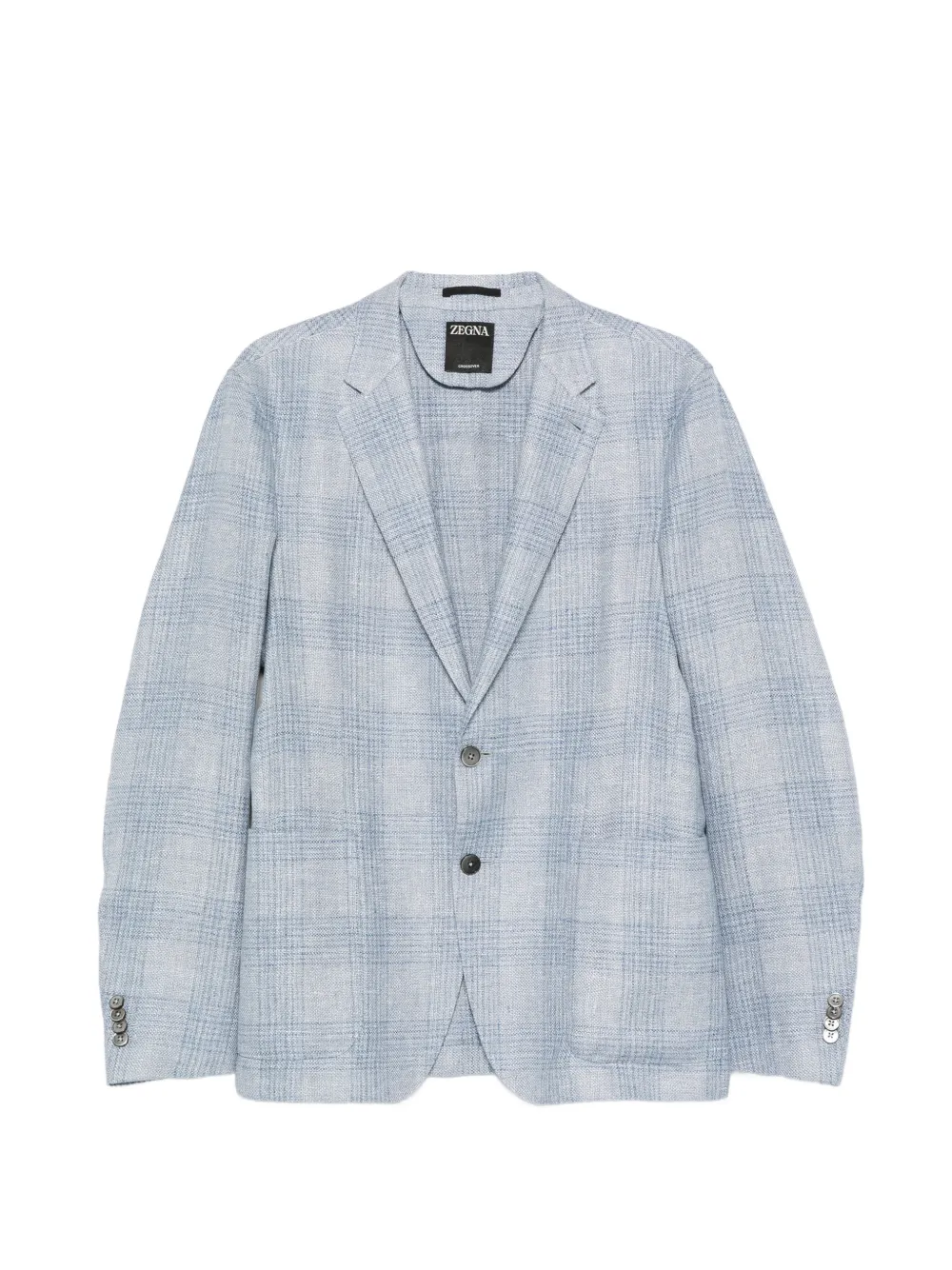 Zegna Checked Blazer In Blue
