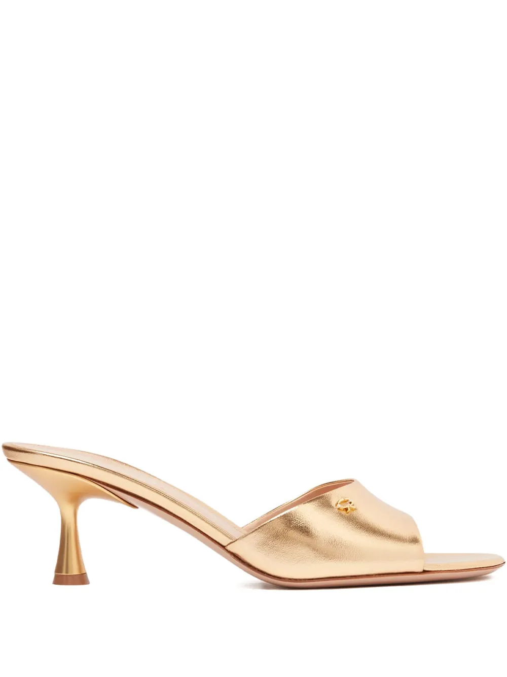 Gianvito Rossi 55 mm Ascent metallic leren sandalen Goud