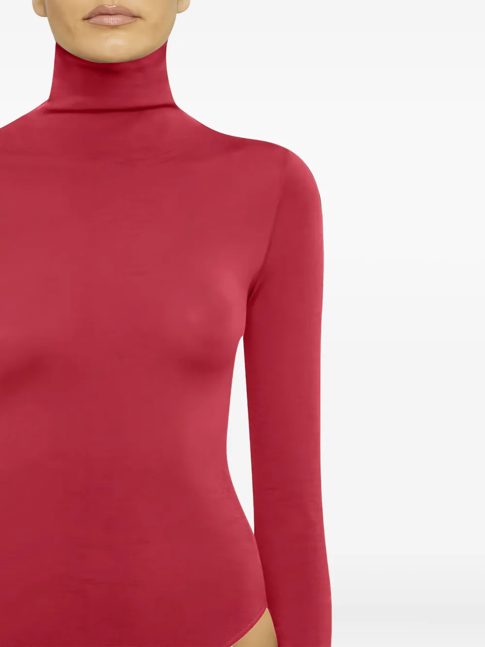 Wolford Colorado Cotton-blend Bodysuit In Red