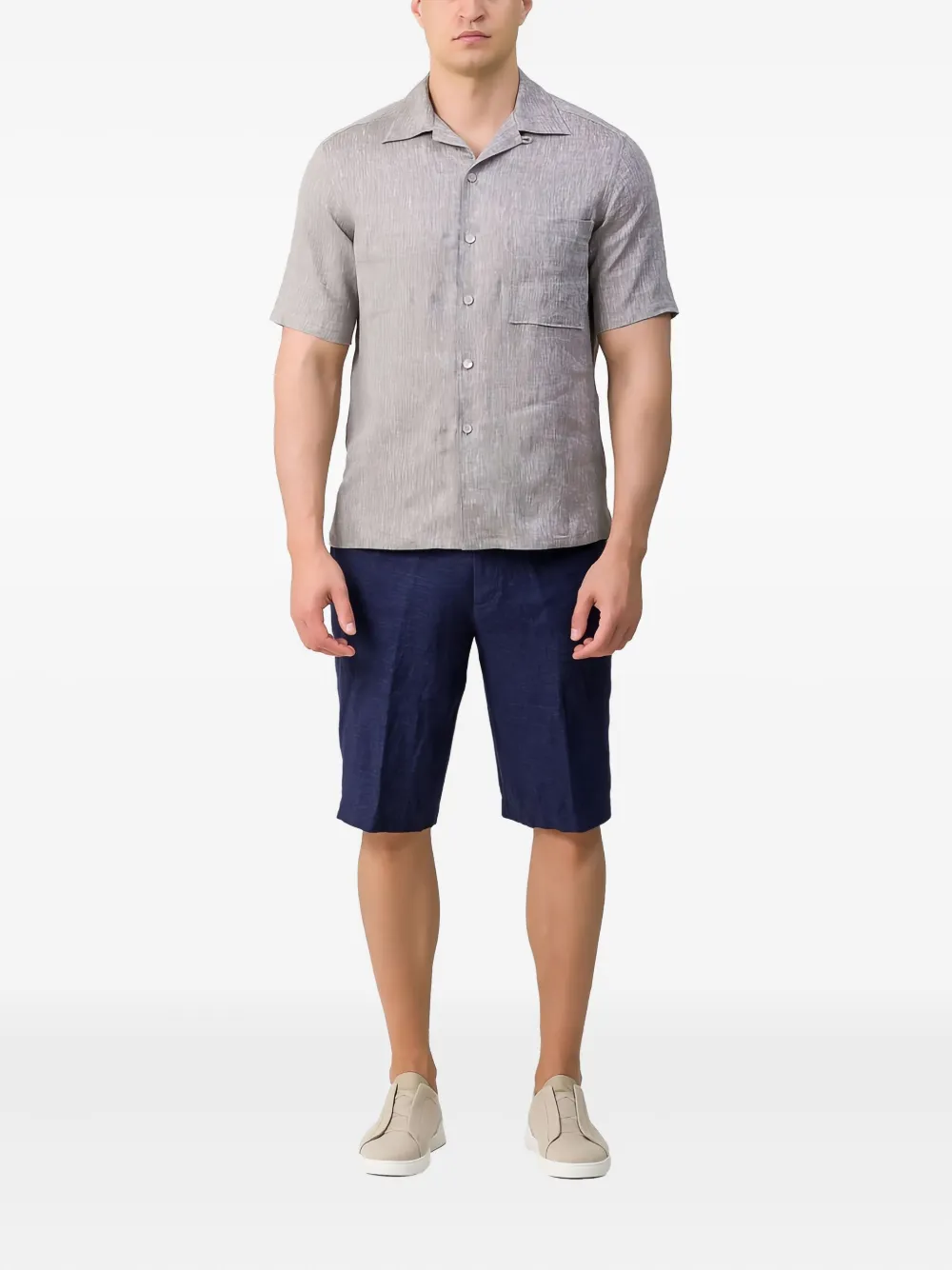 Zegna linen shorts - Blauw