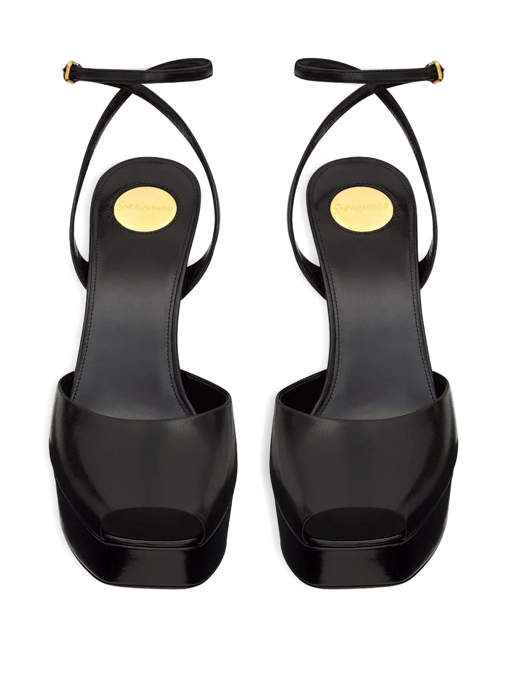Saint Laurent 120 mm La Scandale sandalen met plateauzool Zwart