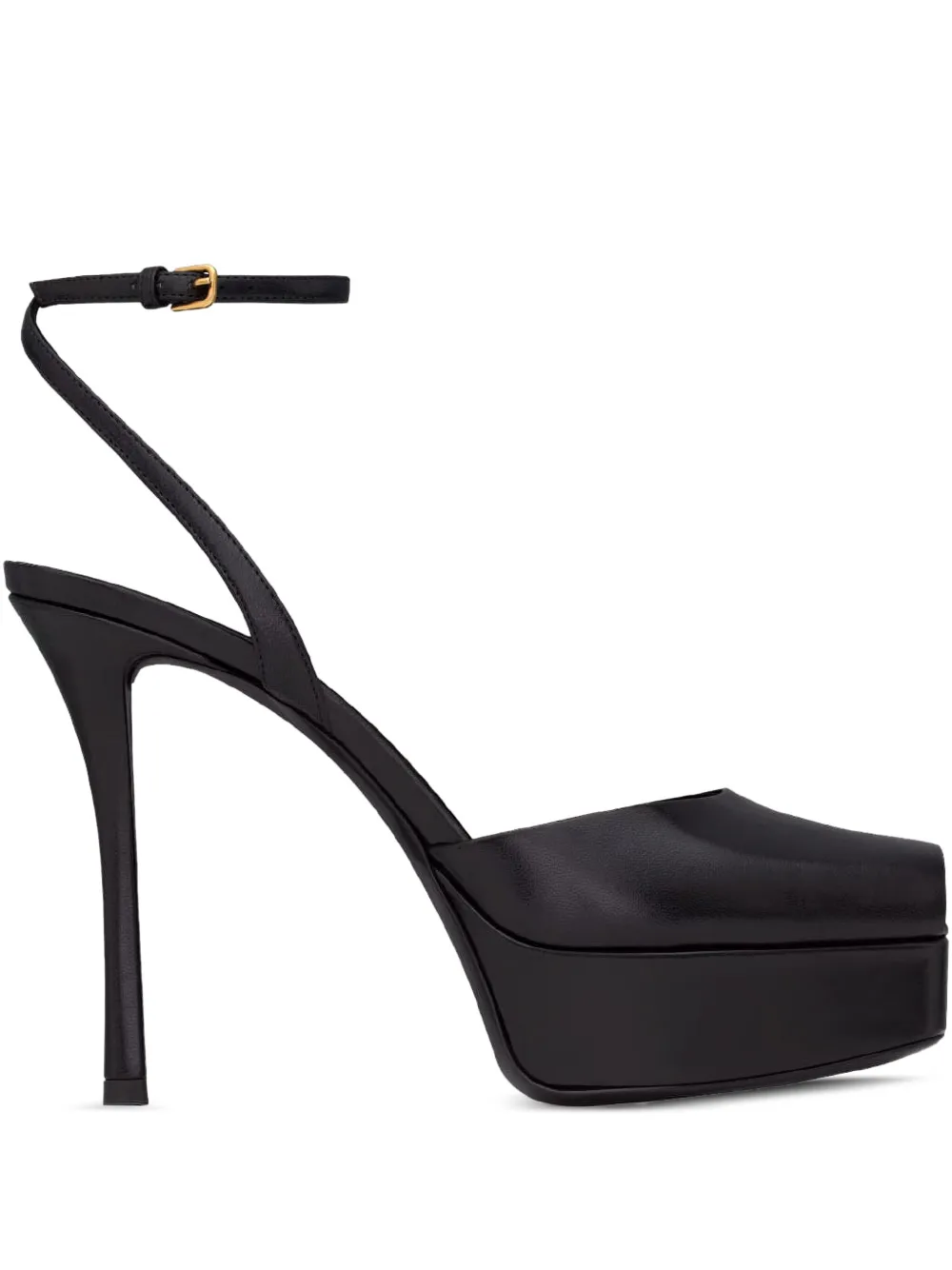 Saint Laurent 120 mm La Scandale sandalen met plateauzool Zwart