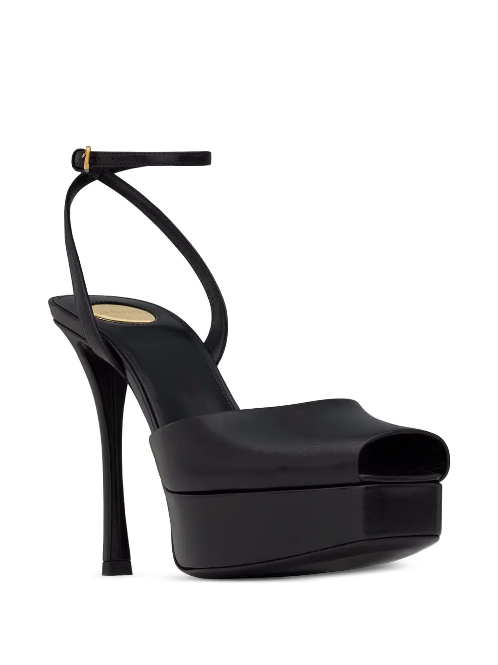 Saint Laurent 120 mm La Scandale sandalen met plateauzool Zwart