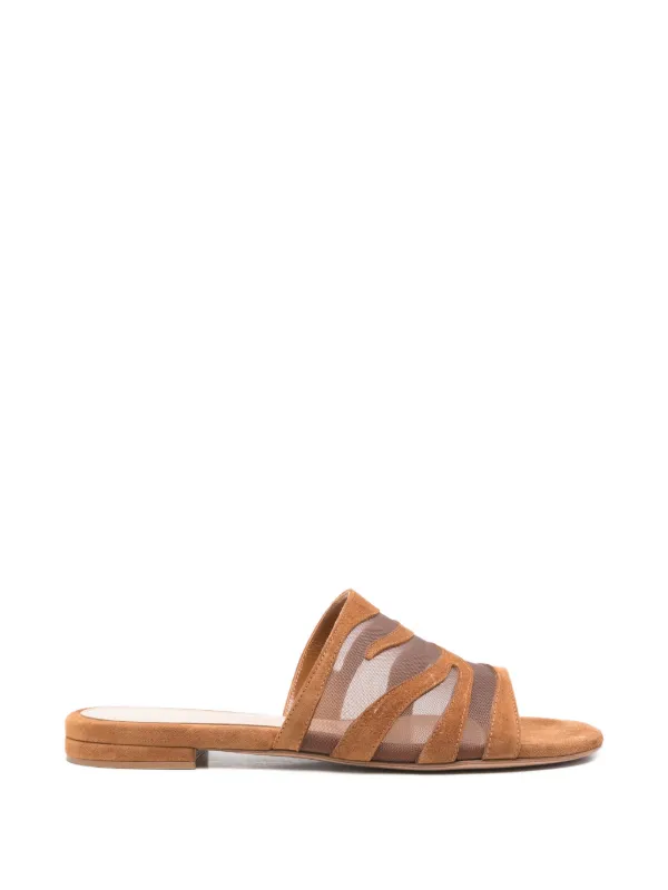 Gianvito Rossi Slip-on Flat Sandals in Brown