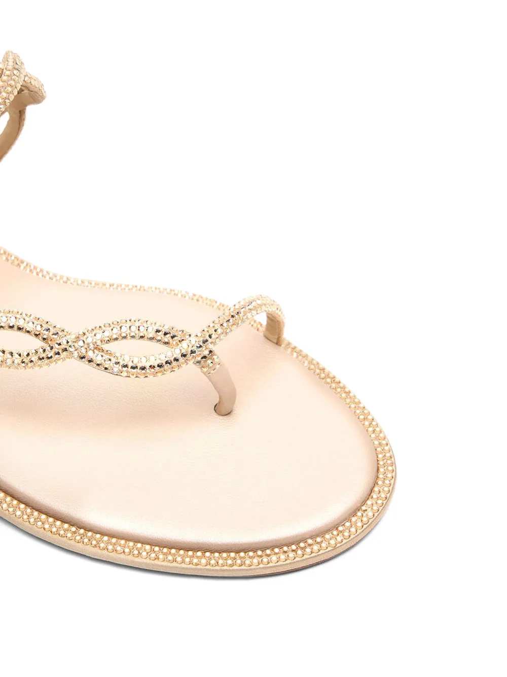 René Caovilla rhinestoned thong sandals Neutrals