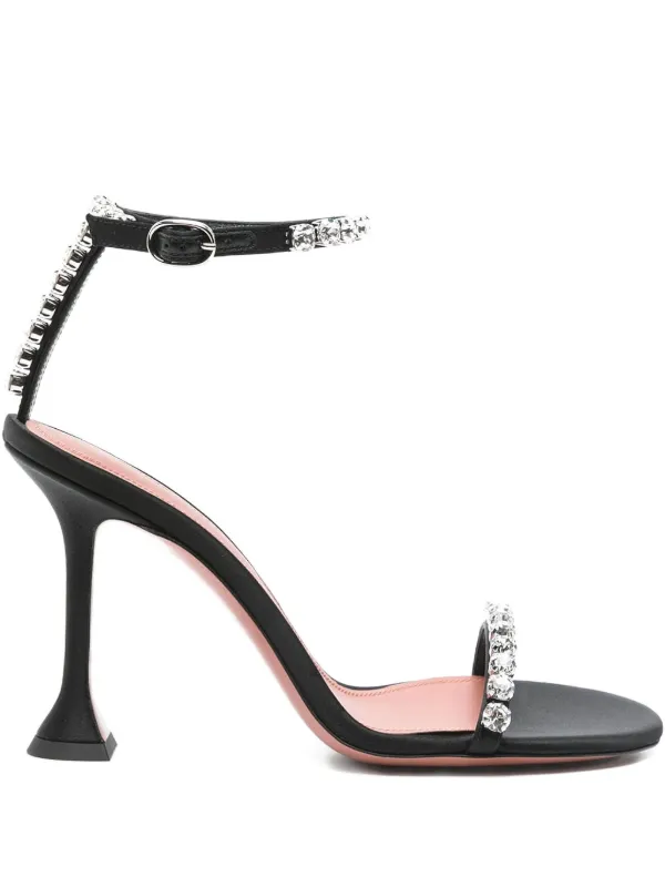 Amina Muaddi 95mm Gigi Crystal-embellished Sandals in Black