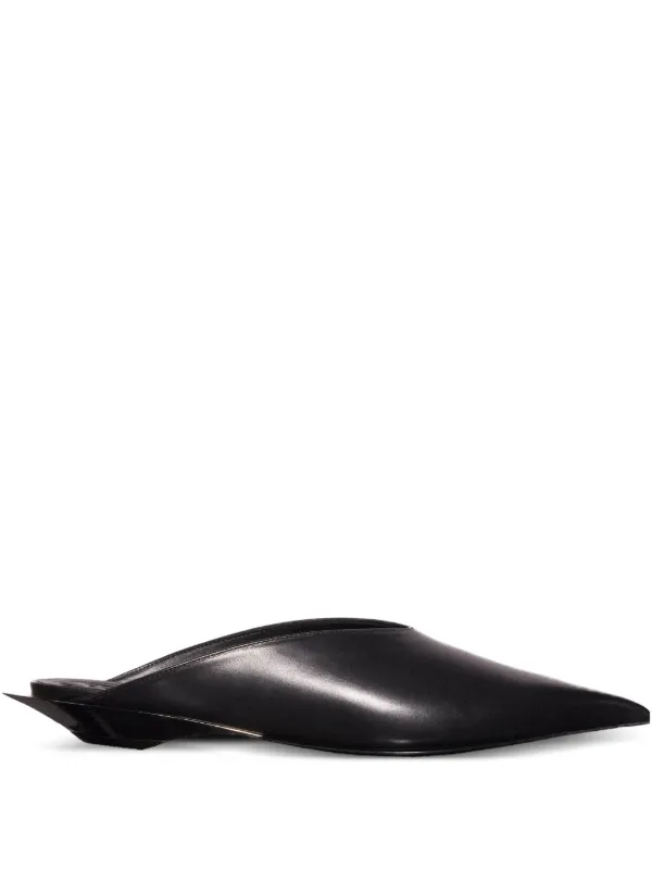Mugler Fang Pointed-toe Mules in Black