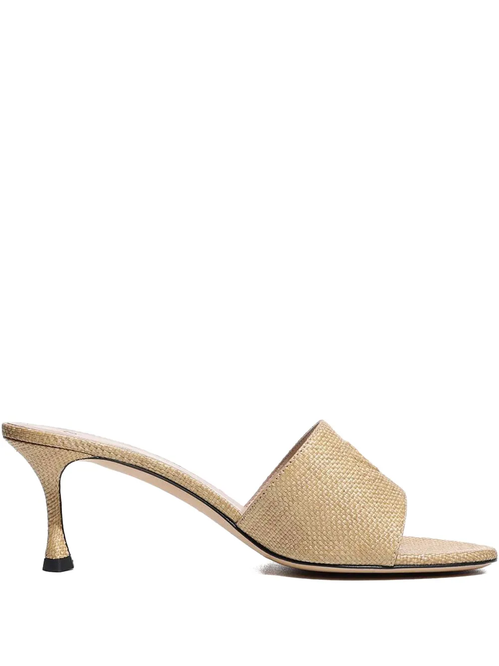 Nº21 60 mm geweven sandalen met logo-reliëf Beige