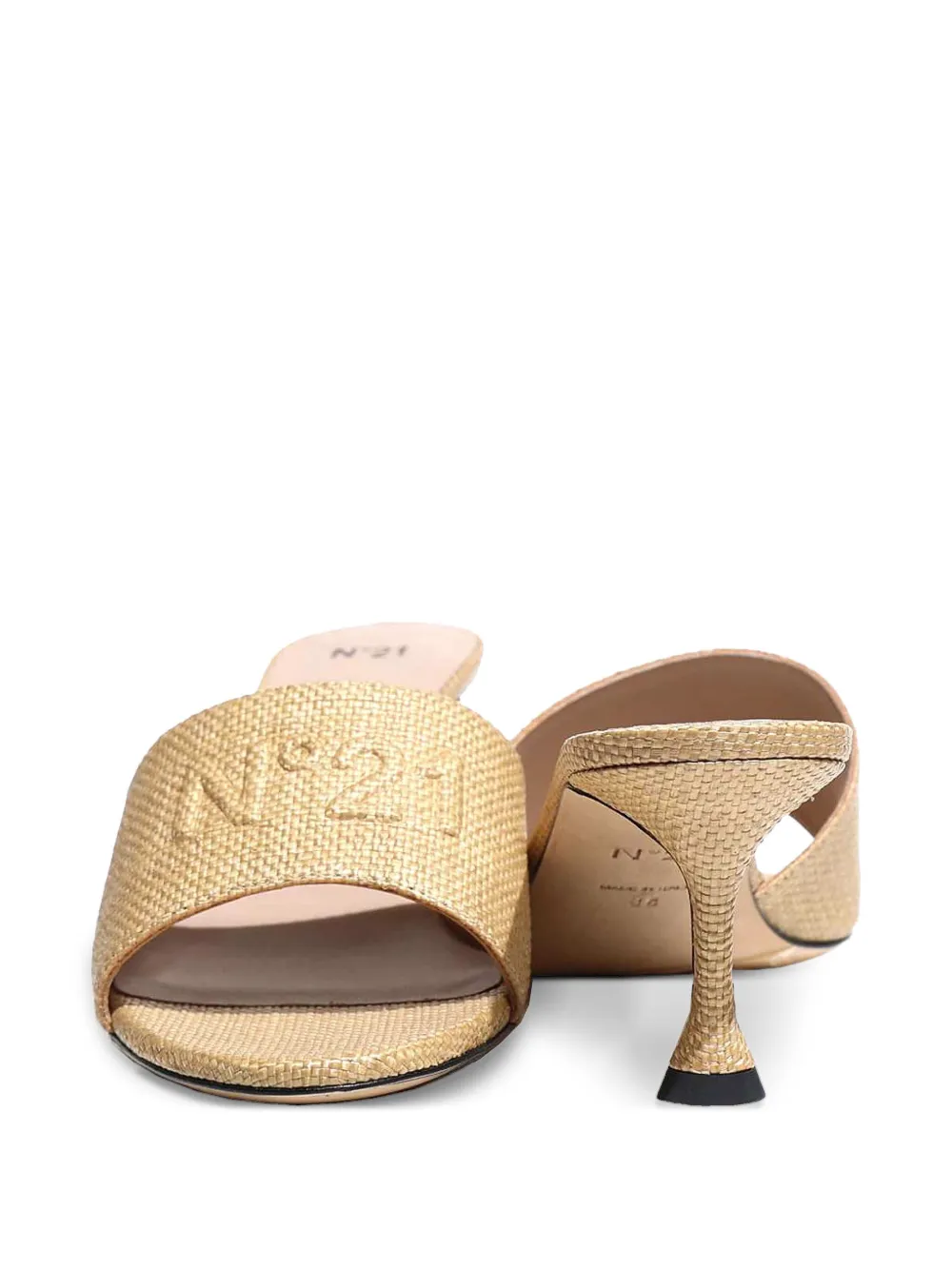 Nº21 60mm logo-embossed interwoven sandals | Heeled Sandals | Image 2