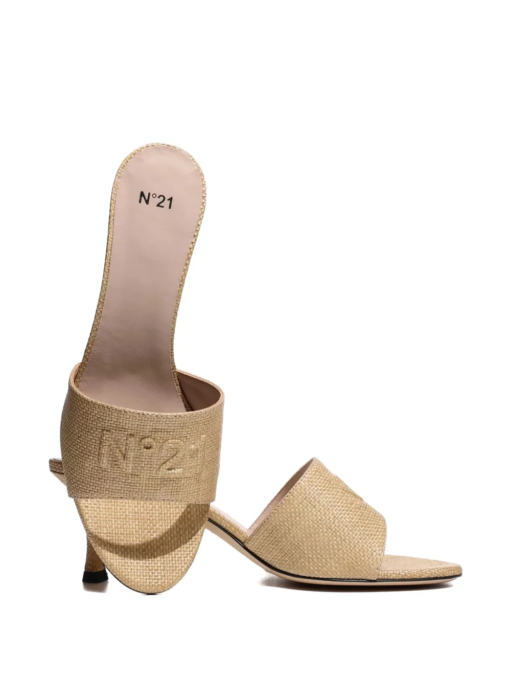 Nº21 logo-embossed woven sandals Neutrals