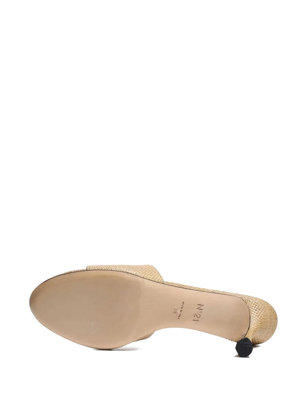 Nº21 logo-embossed woven sandals Neutrals