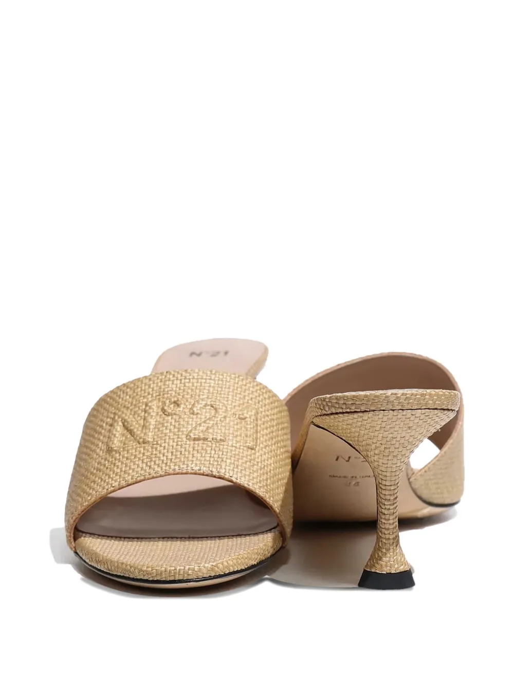 Nº21 logo-embossed woven sandals Neutrals