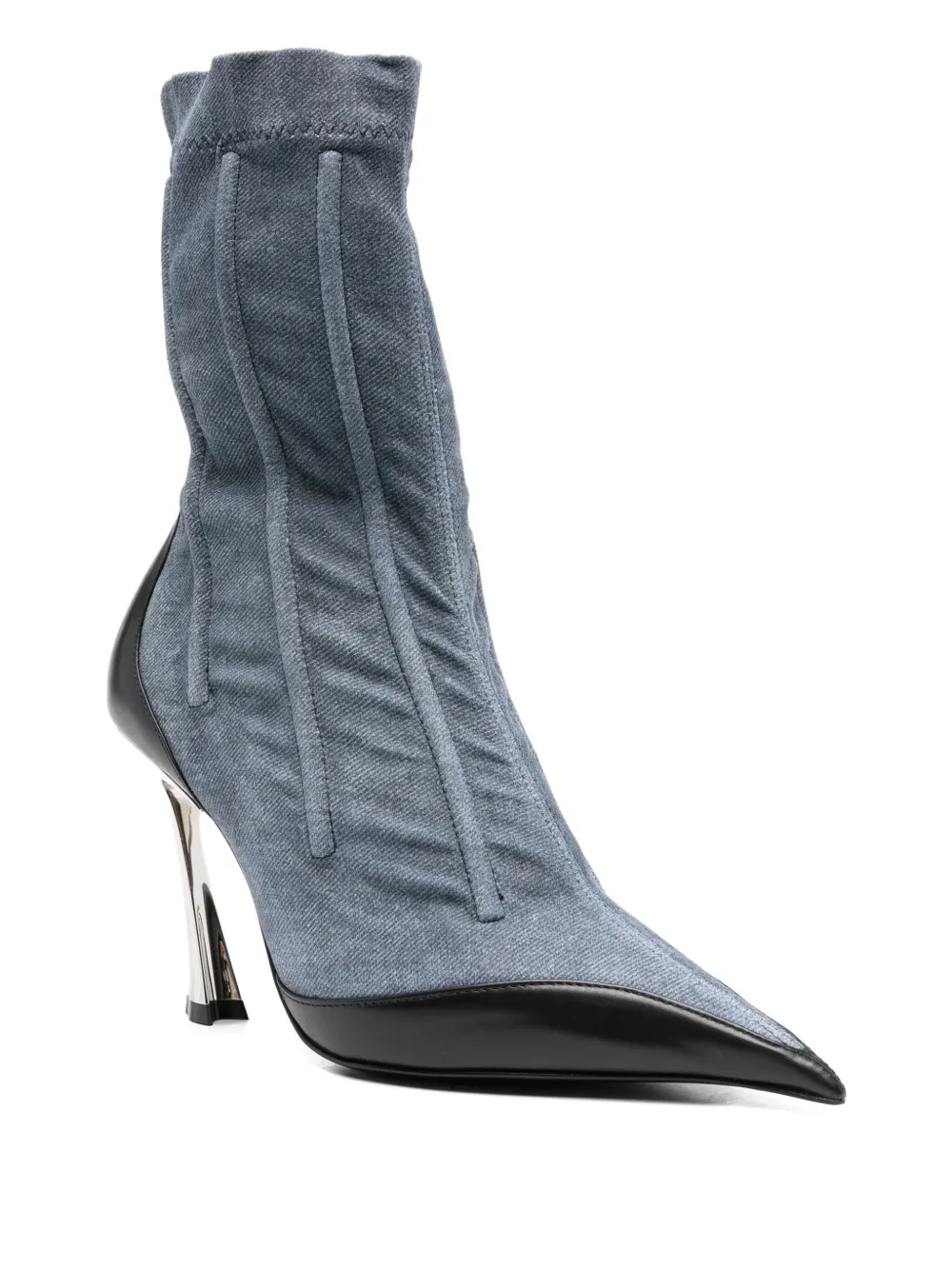Mugler 110mm pointed-toe ankle boots Blue