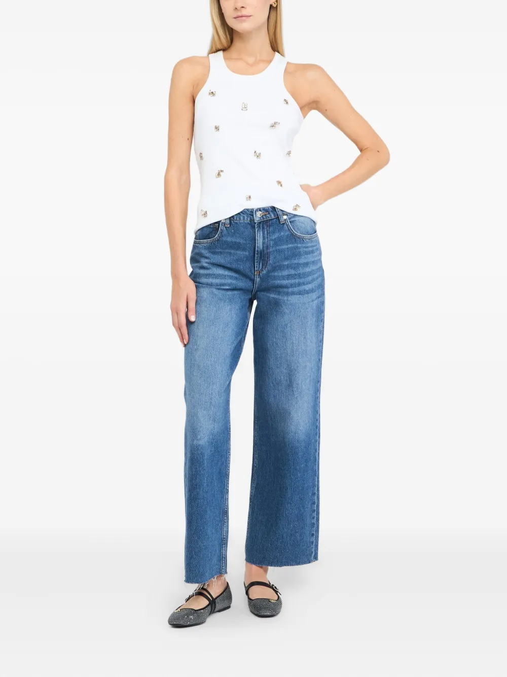 LIU JO Low-rise wide-leg jeans - Blauw