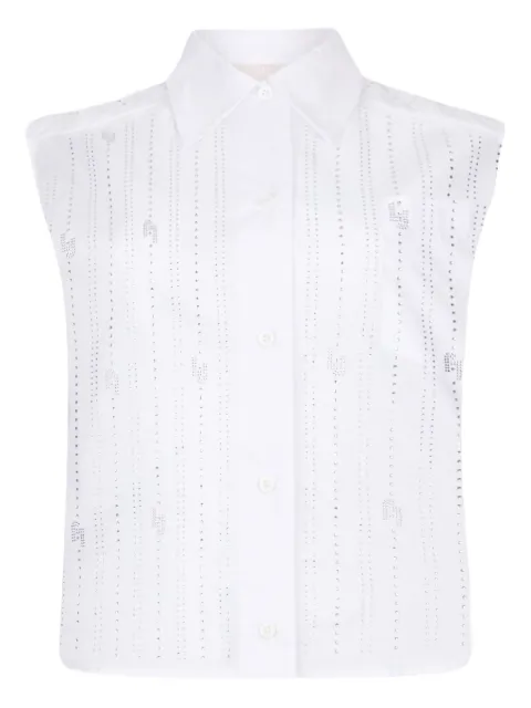 LIU JO Cotton top with rhinestones
