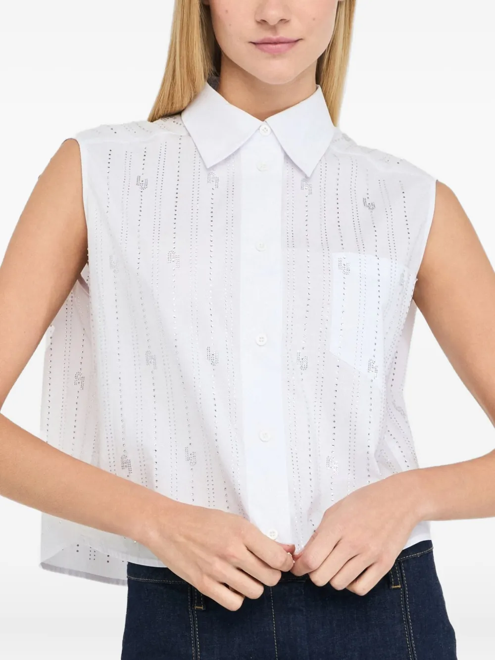 LIU JO Blouse verfraaid met stras Wit