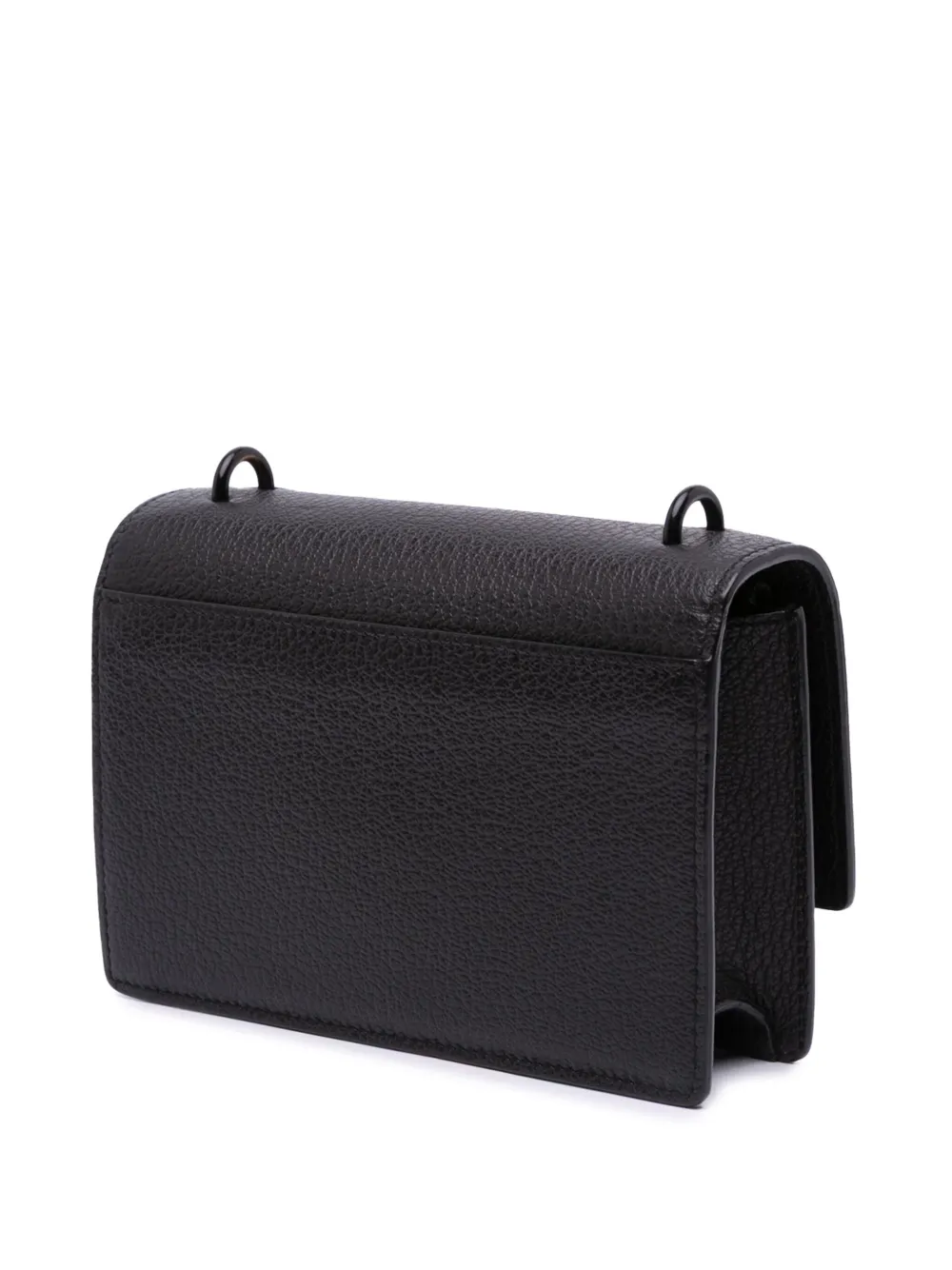 Pre-owned Saint Laurent 2017 Grained Calfskin Monogram Sunset Wallet On Strap Crossbody Bag