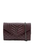 Saint Laurent Pre-Owned 2016 Sheepskin Triquilt Monogram Envelope Wallet on Chain crossbody bag - Red