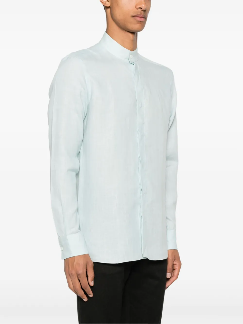 Zegna Linnen overhemd Blauw
