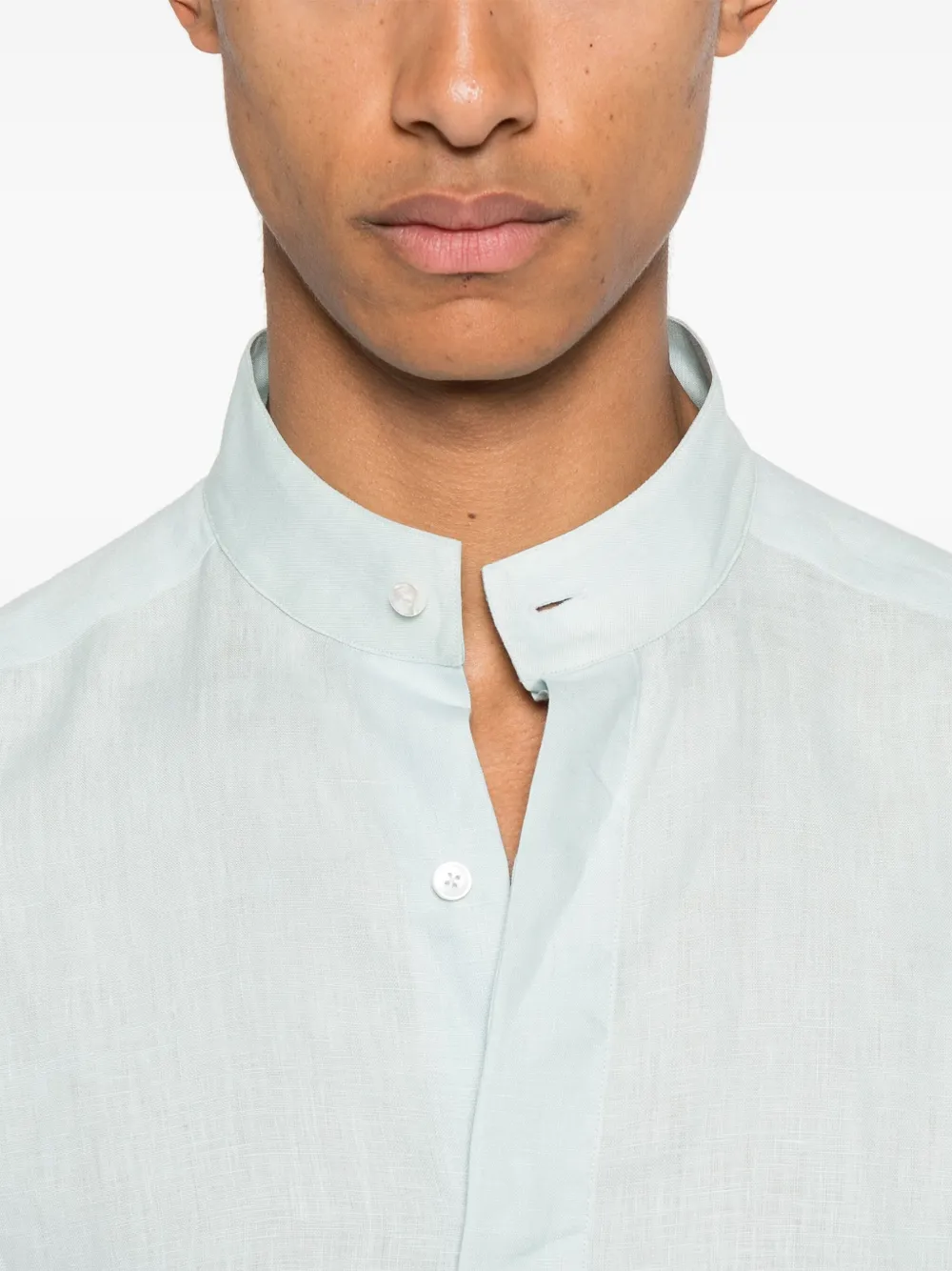 Zegna Linnen overhemd Blauw