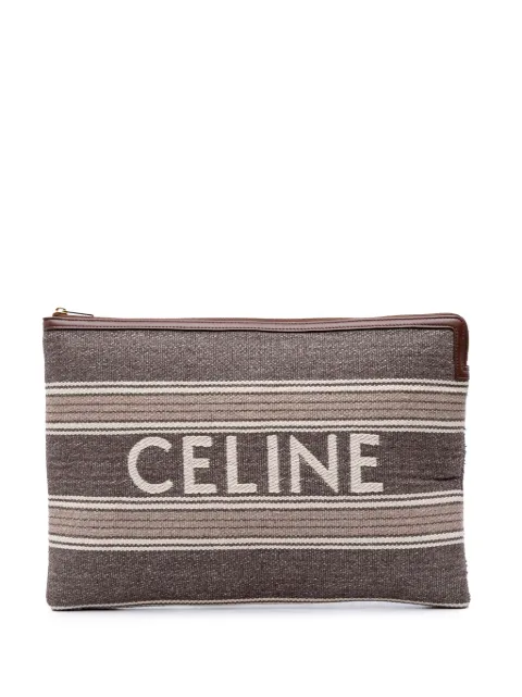 Céline Pre-Owned 2020 Large Canvas Logo clutch bag