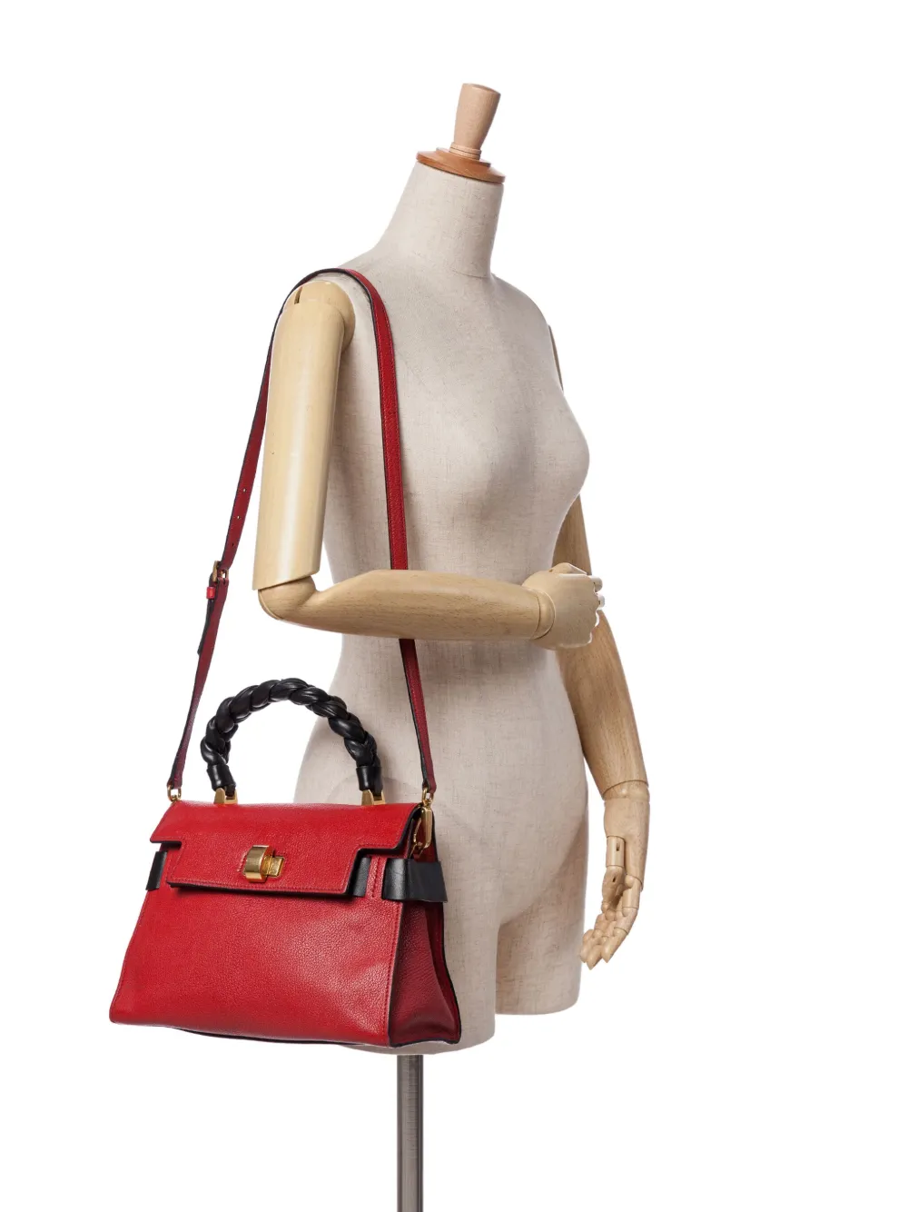 Miu Miu Pre-Owned 2010-2024 Bicolor Goatskin Madras Click Top Handle Bag satchel | Bags | Image 2