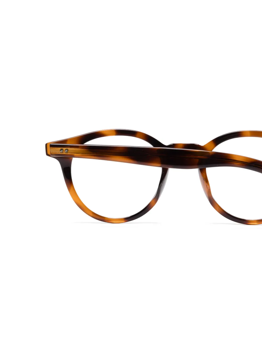 Garrett Leight Bril met rond montuur Bruin