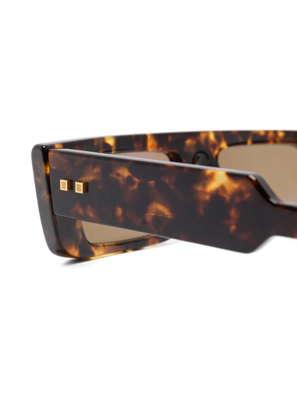 Balmain Eyewear Zonnebril met gegraveerd logo Bruin