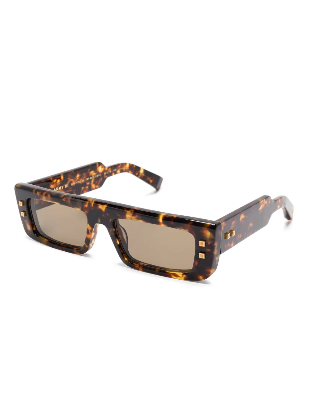 Balmain Eyewear Zonnebril met gegraveerd logo - Bruin