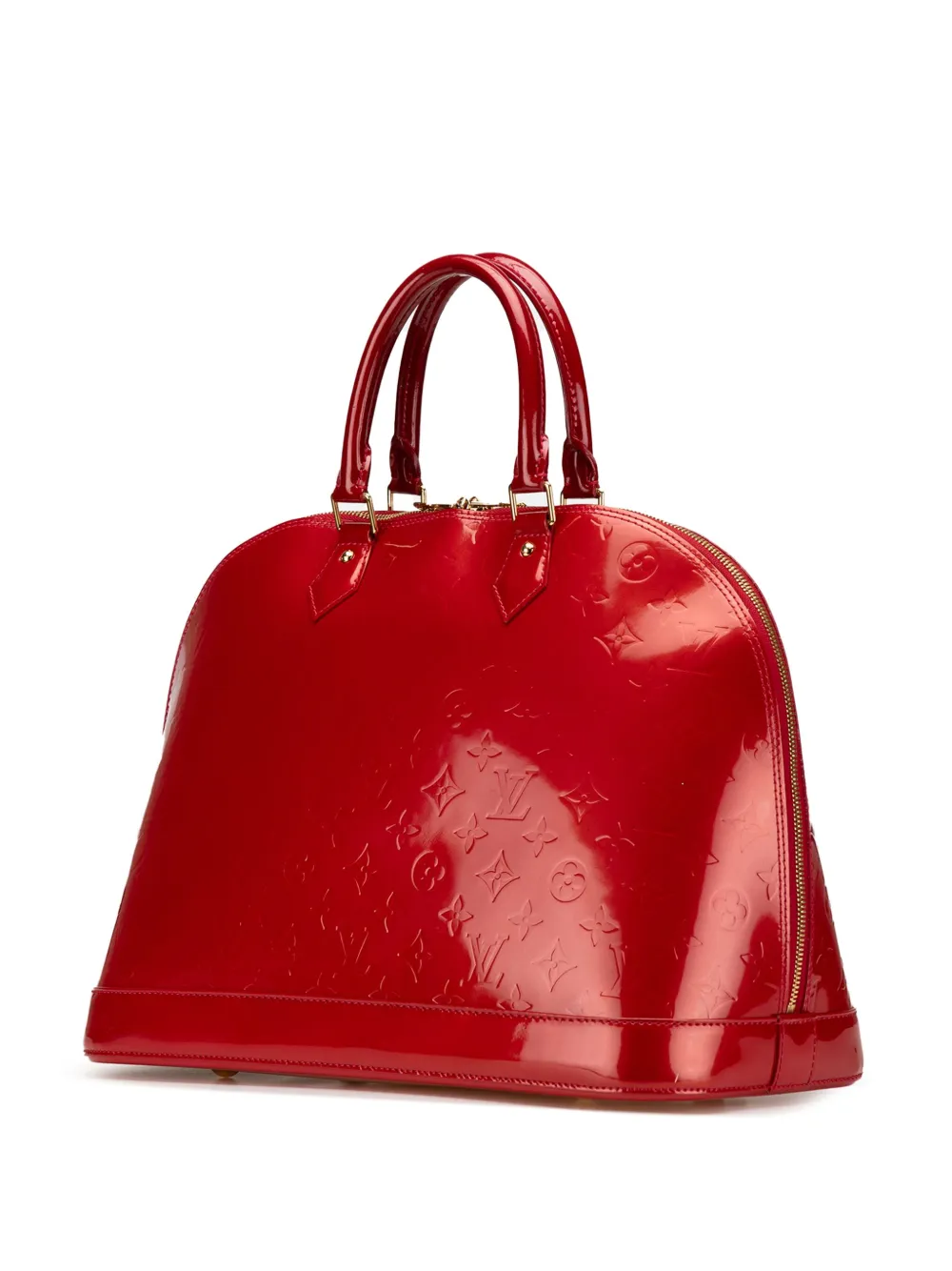 Pre-owned Louis Vuitton 2000-2024 Monogram Vernis Alma Gm Handbag In Red