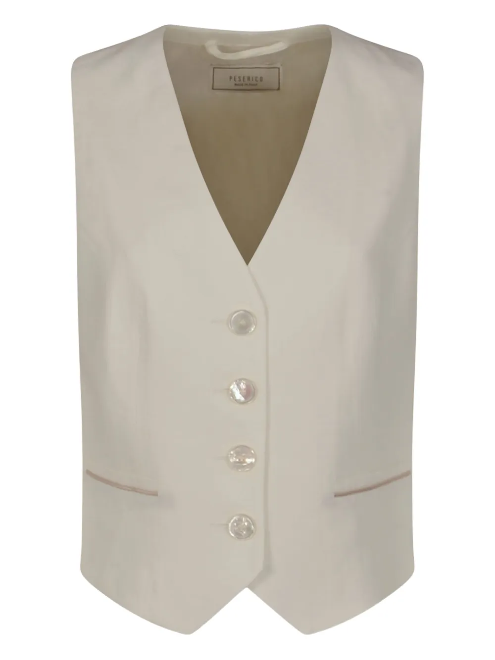 Peserico Linen Waistcoat In Neutral
