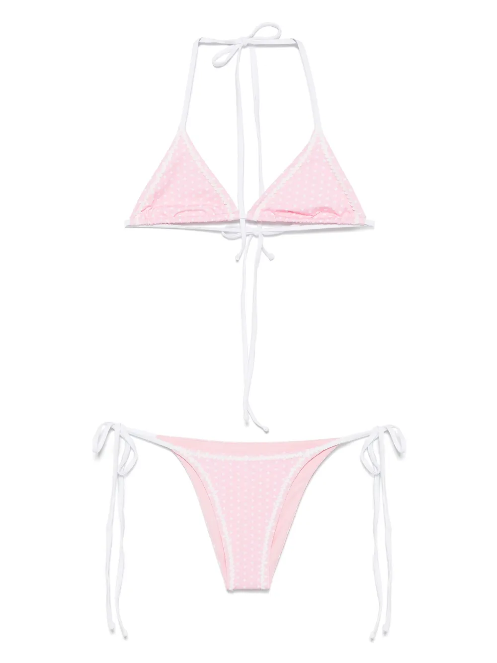 Frankies Bikinis polka dot-print bikini set - Rosa