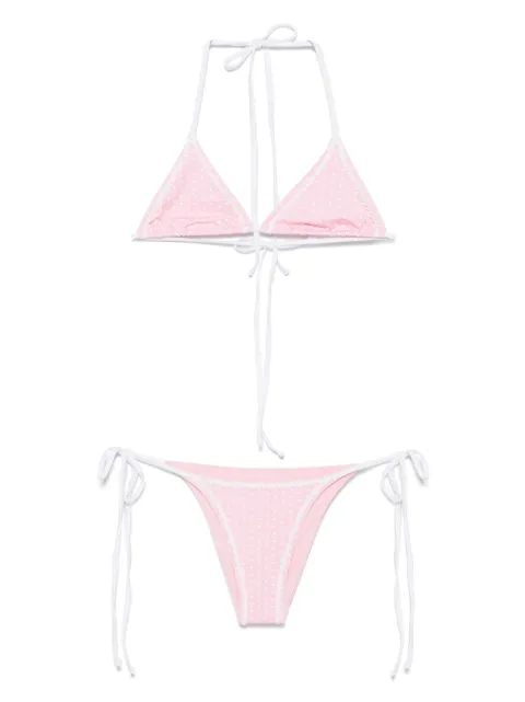 Frankies Bikinis polka dot-print bikini set