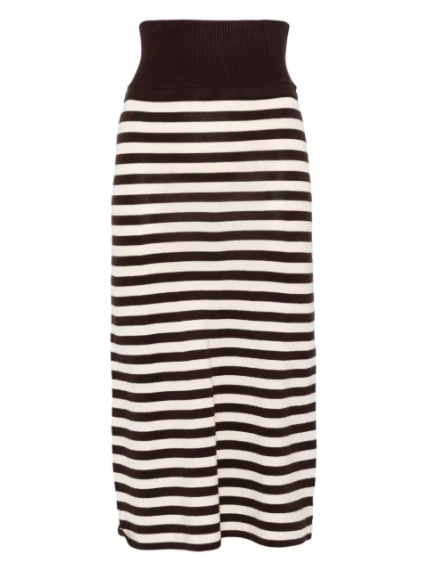 Frankies Bikinis striped midi skirt