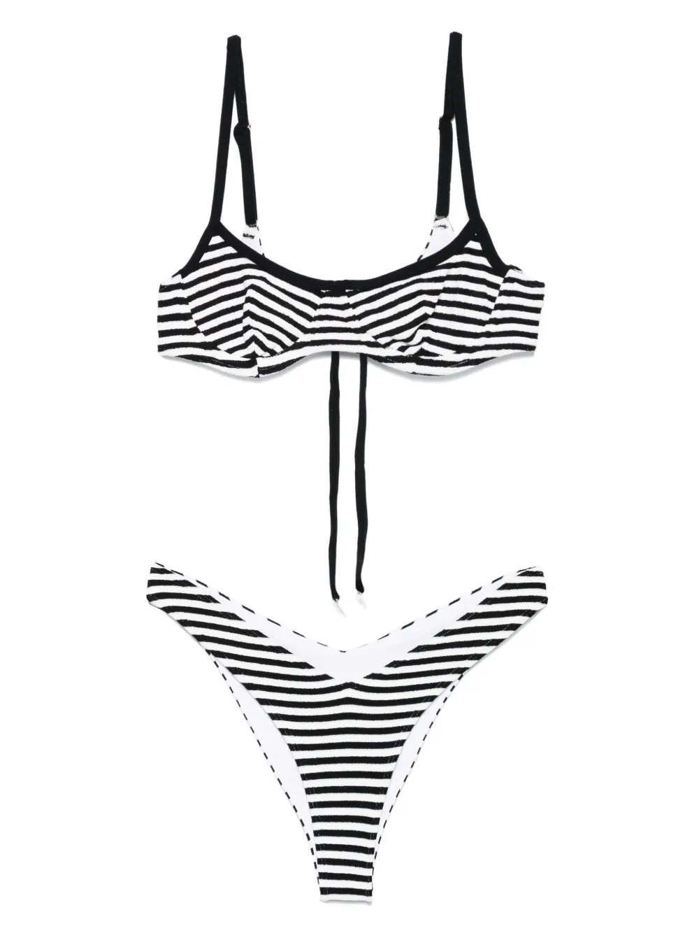 FRANKIES BIKINIS STRIPED BIKINI SET 