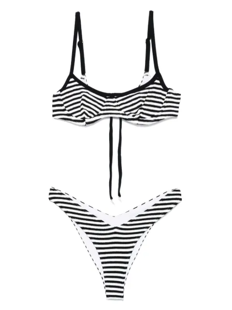 Frankies Bikinis striped bikini set