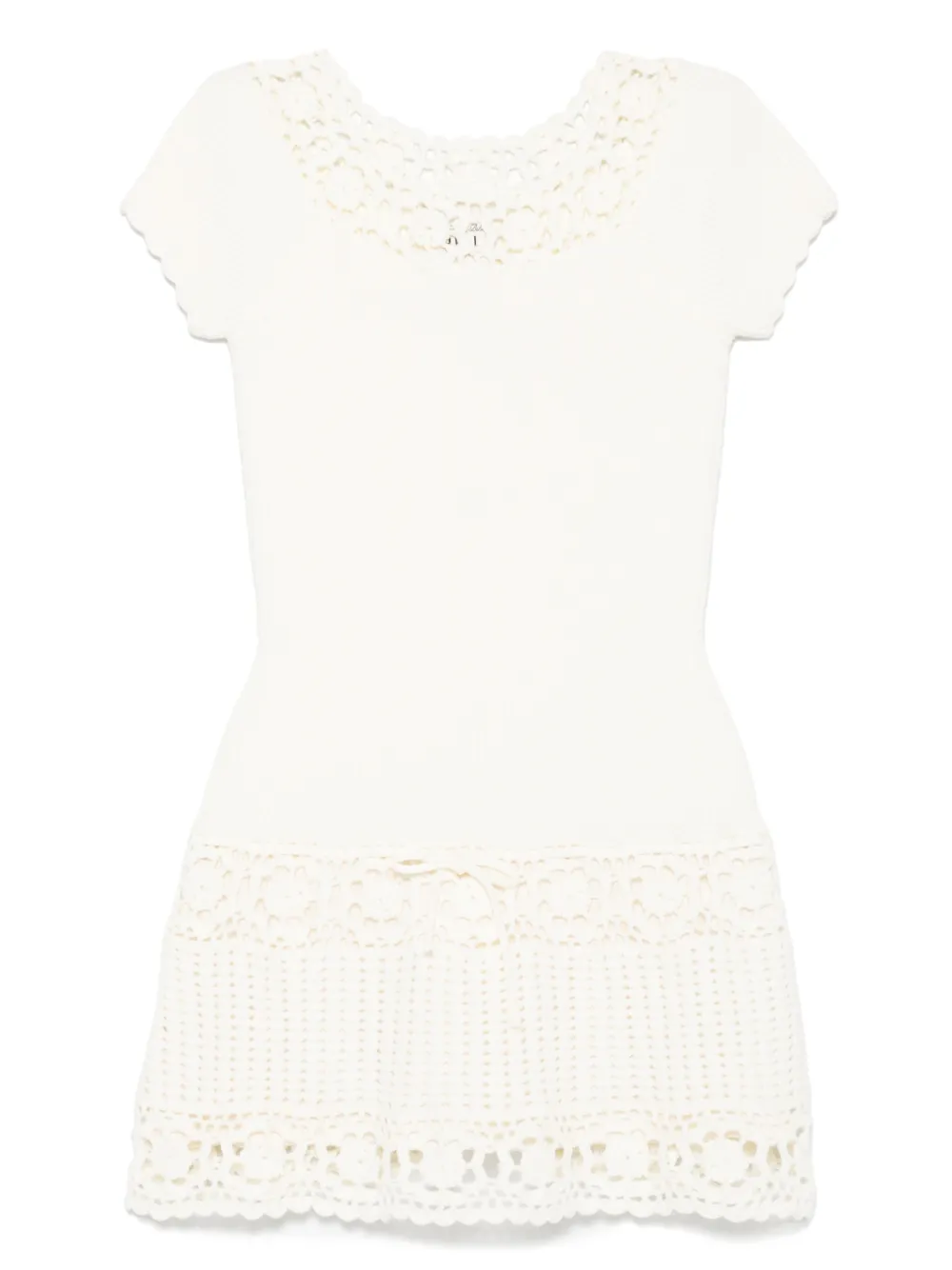 Frankies Bikinis crochet-knit mini dress | White | Image 1