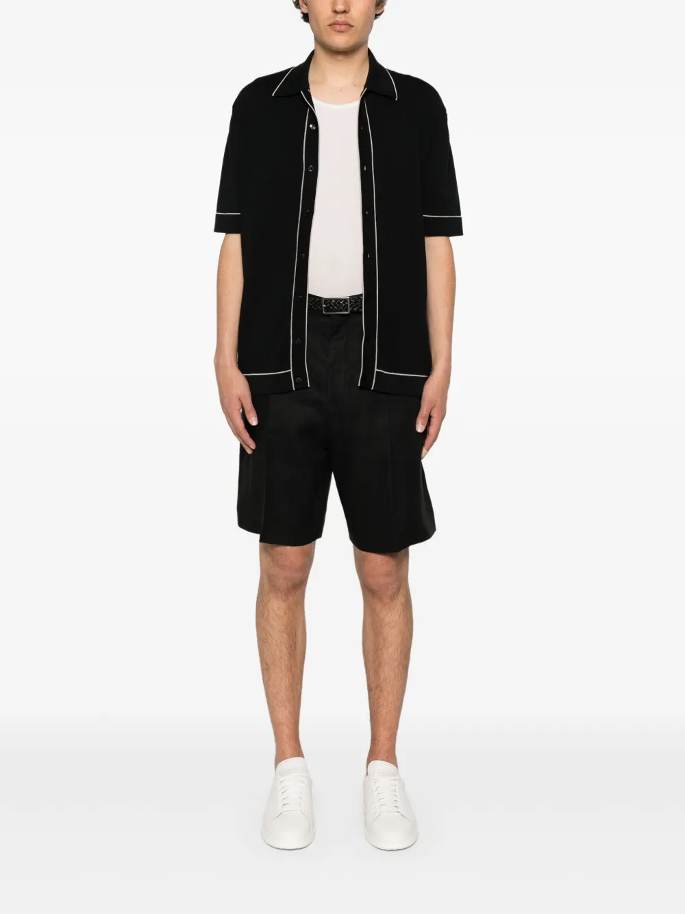 Agnona linen shorts - Zwart