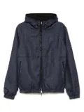 Agnona linen-blend hooded jacket - Blue